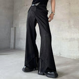 MODEFREAKのサテンジップアップフレアスラックス mf3025の画像