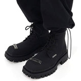 MODEFREAKのシルバーアイコンマットレザーブーツ mf2904の画像