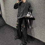 MODEFREAKのフレアダメージデニムパンツ mf2945の画像