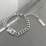 MODEFREAKのクリスタルシルバーコリアンブレスレット mf3437の画像