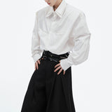 MODEFREAKのタックデザインモノトーンシャツ mf3182の画像