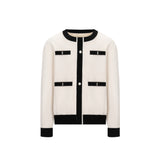 MODEFREAKのバイカラークラシックモードカーディガン mf2883の画像