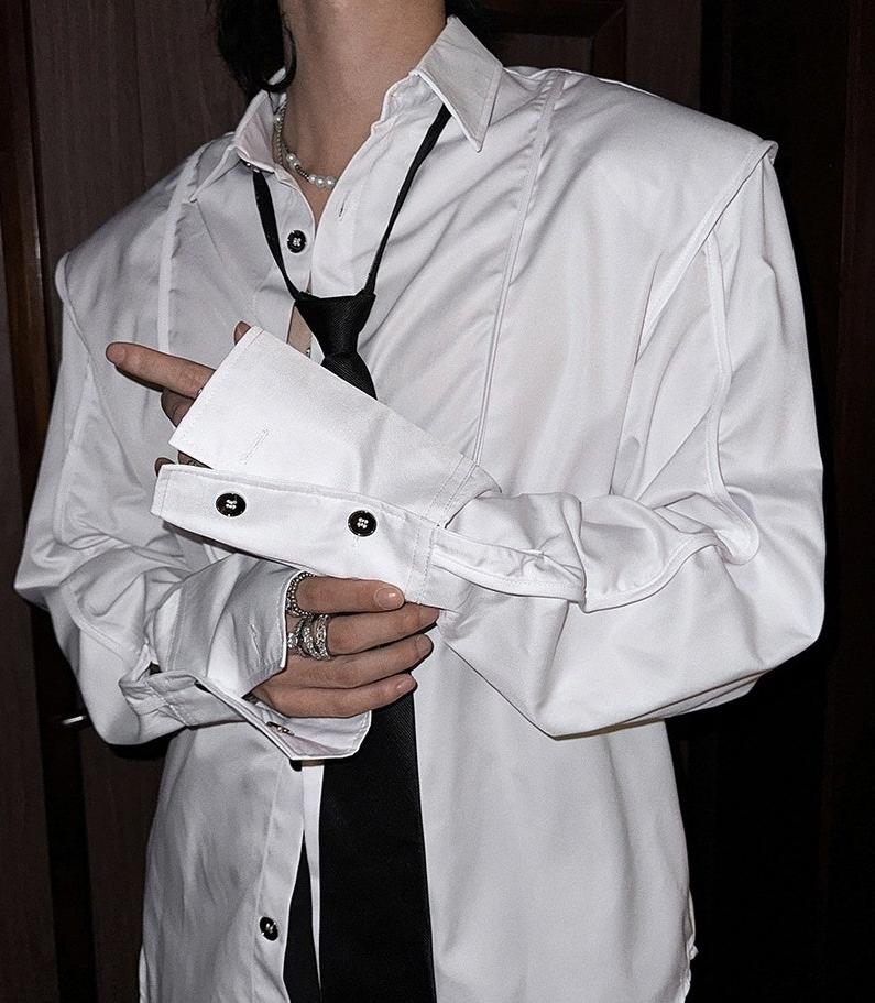 MODEFREAKのモードサテンタッチネクタイシャツ mf2938の画像