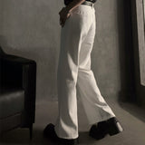 MODEFREAKのフレアドレープホワイトデニムパンツ mf2762の画像