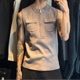 MODEFREAKのノースリーブジップアップニットトップス mf3241の画像