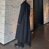 モードブラックロングコート mf2954