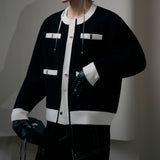 MODEFREAKのバイカラークラシックモードカーディガン mf2883の画像