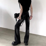 MODEFREAKのセミフレアダメージブラックデニムパンツ mf3321の画像