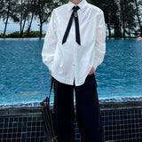 モノトーンタイデザインモードシャツ mf3102