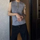 MODEFREAKのノースリーブジップアップニットトップス mf3241の画像