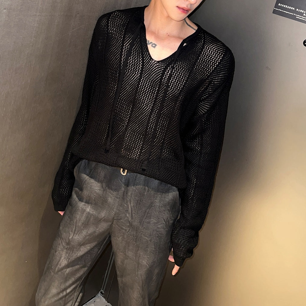 MODEFREAKのライトメッシュコリアンニット mf2936の画像
