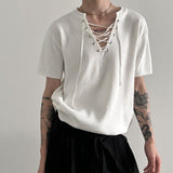 MODEFREAKのレースアップVネックカットソー mf2676の画像