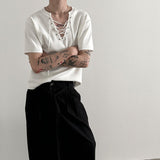 MODEFREAKのレースアップVネックカットソー mf2676の画像