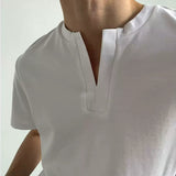 MODEFREAKのVネックスリットシンプルTシャツ mf3371の画像