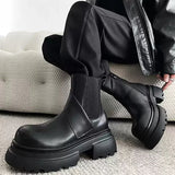 MODEFREAKのクロスレザー厚底ブーツ mf3031の画像