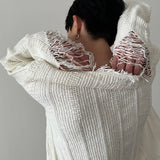 MODEFREAKのタッセルダメージデザインカーディガン mf2788の画像