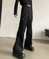 MODEFREAKのプリーツフレアモードスラックス mf3153の画像