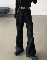 MODEFREAKのプリーツフレアモードスラックス mf3153の画像