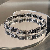 MODEFREAKのヴィンテージチェーンレザーブレスレット mf2896の画像