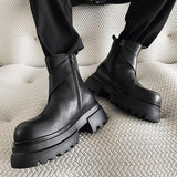 MODEFREAKのクロスレザー厚底ブーツ mf3031の画像