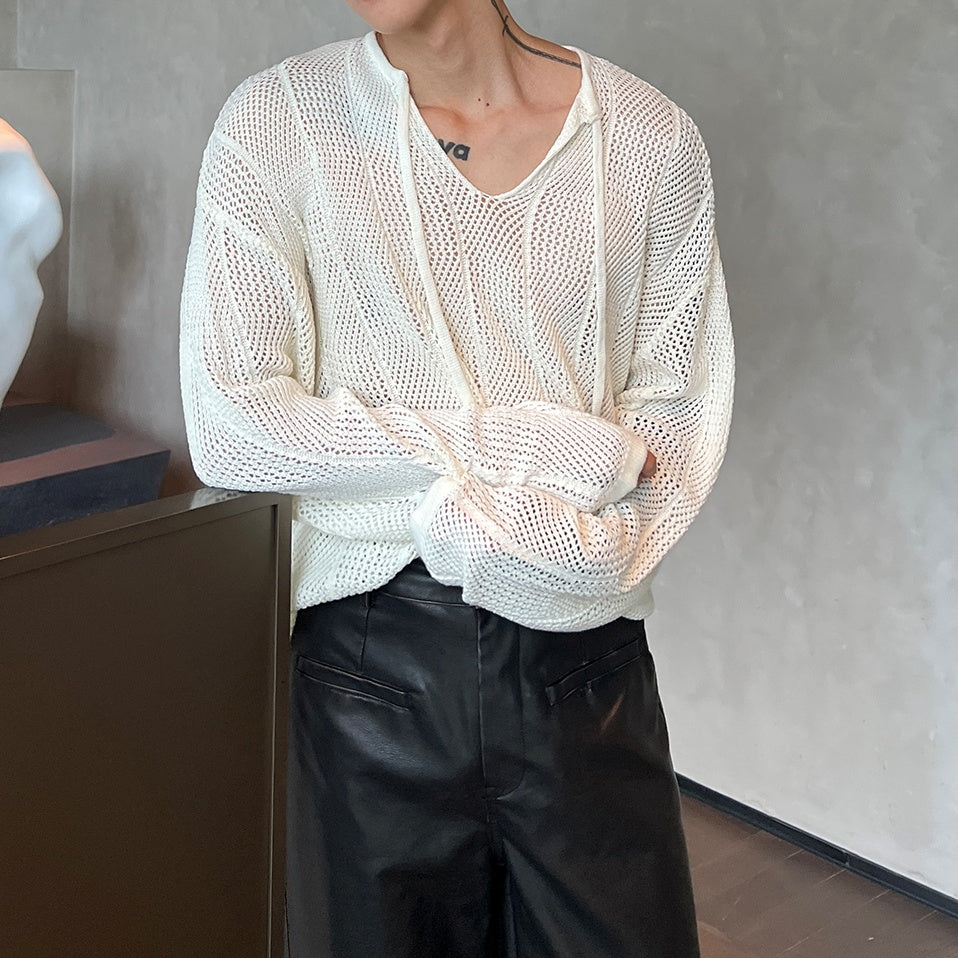MODEFREAKのライトメッシュコリアンニット mf2936の画像