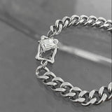 MODEFREAKのクリスタルシルバーコリアンブレスレット mf3437の画像