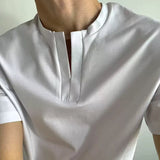 MODEFREAKのVネックスリットシンプルTシャツ mf3371の画像