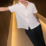 MODEFREAKのモードジップアップメッシュシャツ mf3278の画像