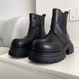 MODEFREAKのクロスレザー厚底ブーツ mf3031の画像