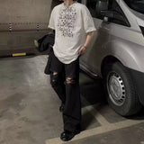 MODEFREAKのフレアダメージデニムパンツ mf2945の画像