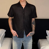 MODEFREAKのモードジップアップメッシュシャツ mf3278の画像