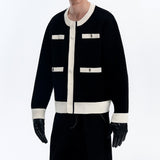 MODEFREAKのバイカラークラシックモードカーディガン mf2883の画像