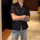 MODEFREAKのモードジップアップメッシュシャツ mf3278の画像