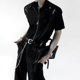 MODEFREAKのバックルデザインジップアップシャツ mf3306の画像