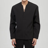 MODEFREAKのノーカラーVネックシャツ mf2476の画像