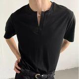 MODEFREAKのVネックスリットシンプルTシャツ mf3371の画像