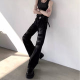 MODEFREAKのセミフレアダメージブラックデニムパンツ mf3321の画像