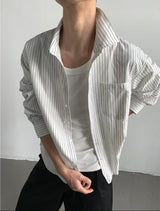 MODEFREAKのルーズストライプモードシャツ mf3332の画像