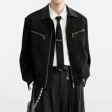 MODEFREAKのレザーカラーモードスウェードジャケット mf3300の画像