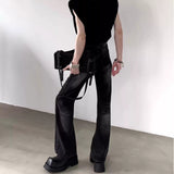 MODEFREAKのセミフレアダメージブラックデニムパンツ mf3321の画像