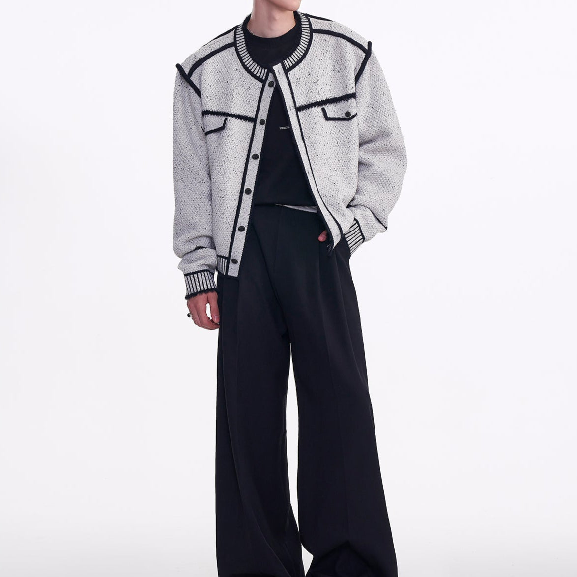 MODEFREAKのモノトーンバイカラーカーディガン mf3500の画像