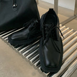 MODEFREAKのスクエアトゥーレザーシューズ mf2559の画像