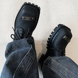 MODEFREAKのスクエアトゥレザーシューズ mf2166の画像