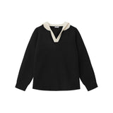 MODEFREAKのバイカラーVネックコリアンニット mf2868の画像