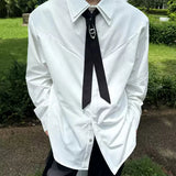 モノトーンタイデザインモードシャツ mf3102