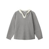 MODEFREAKのバイカラーVネックコリアンニット mf2868の画像