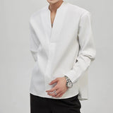 MODEFREAKのノーカラーVネックシャツ mf2476の画像