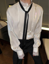 MODEFREAKのレースサテンクラシカルシャツ mf3310の画像