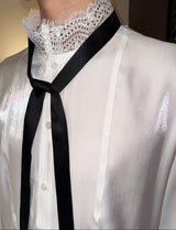 MODEFREAKのレースサテンクラシカルシャツ mf3310の画像