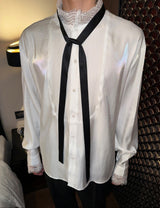 MODEFREAKのレースサテンクラシカルシャツ mf3310の画像